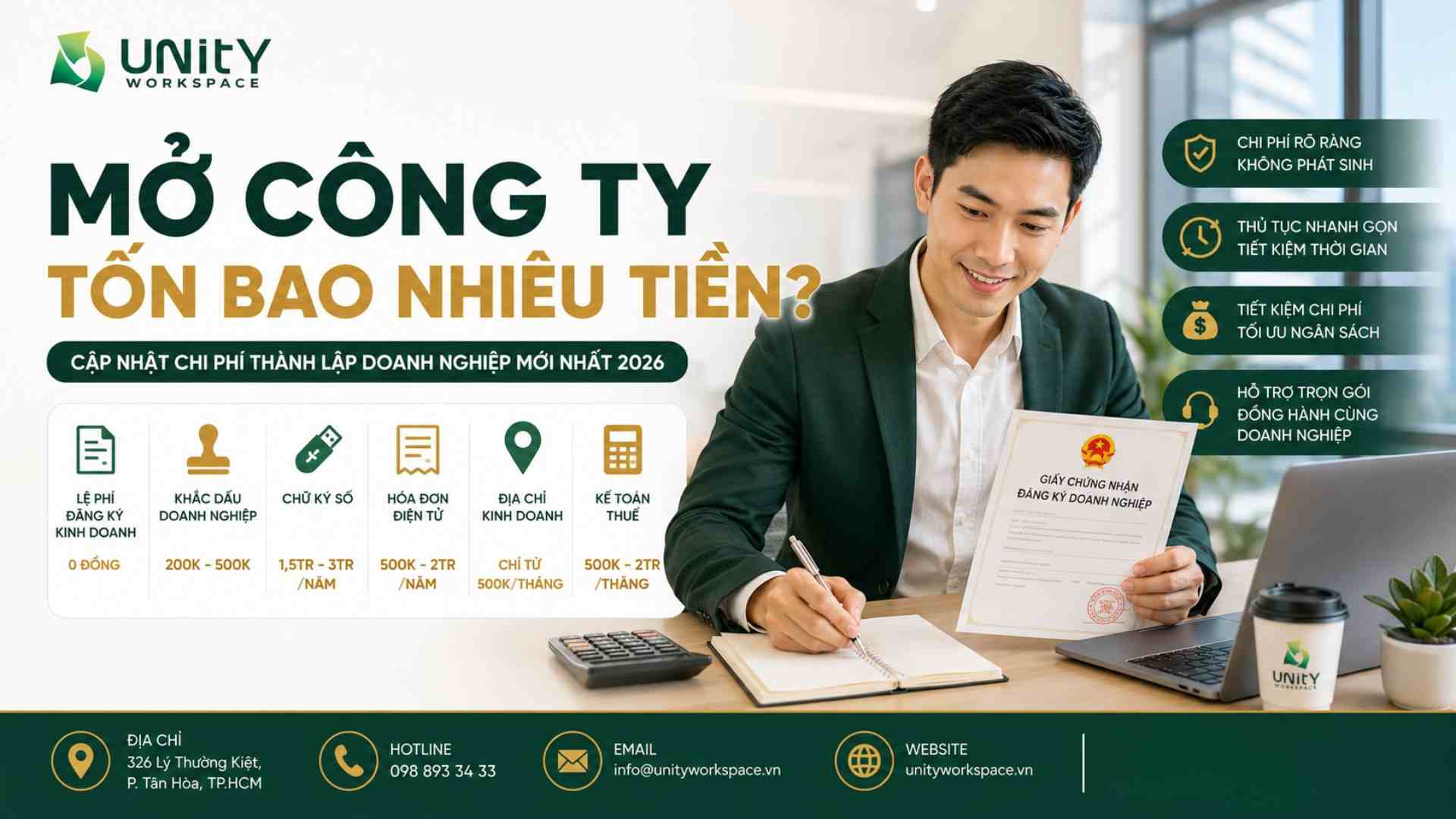 mở công ty mới tại Unity